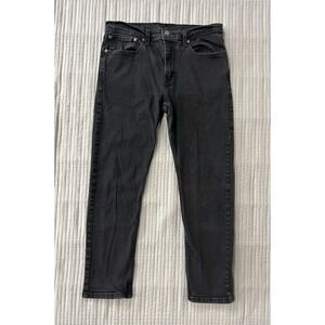 Levis 502 Strauss Jeans Black Tapered Leg American Denim Pants Men 34 x 30